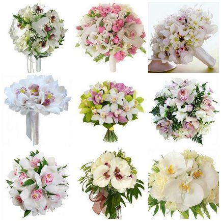 2017 сватбен букет снимка - от рози, орхидеи, маргаритки и Калас