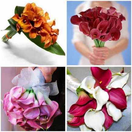 2017 сватбен букет снимка - от рози, орхидеи, маргаритки и Калас