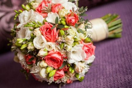 Сватба булчински букет от рози, рози снимки, със собствените си ръце