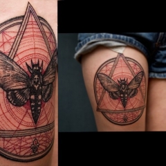 Татуировка стил dotvork (dotwork), снимки и скици татуировка