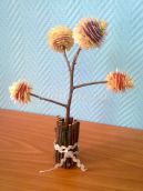 Topiary с цветя на сатенени панделки с стъпка по стъпка снимки