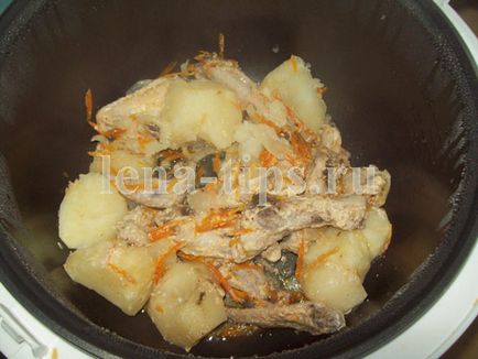 Печени картофи с пилешко месо в multivarka (рецепта със снимка), вкусни рецепти със снимки