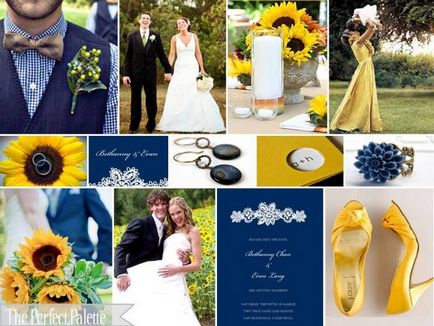 Жълто и синьо сватба