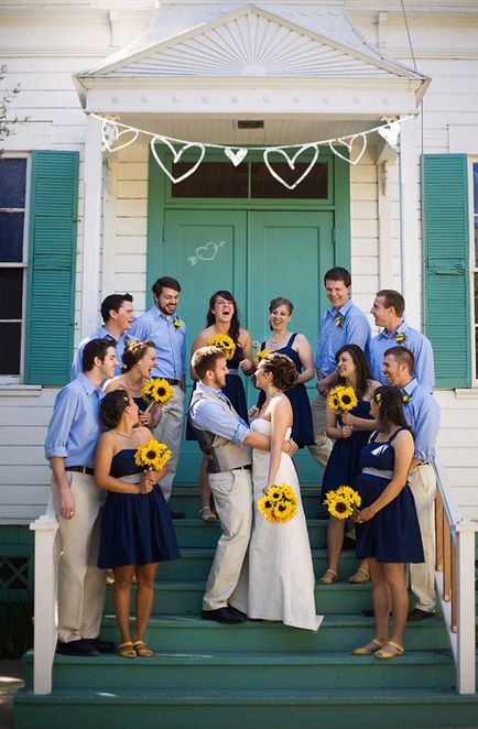 Жълто и синьо сватба