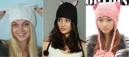 шапка за жени с котешки уши (30 снимки), Фел