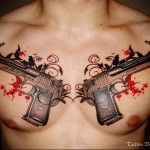 Значение татуировка пистолет - смисъла, история, снимки