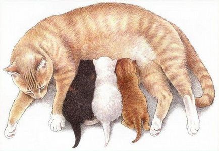 Фигура котка и котенца