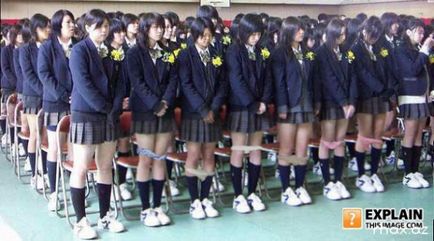 Японски ученички проверяват за бельо в училище
