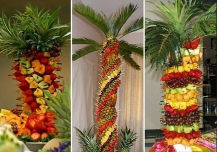 Как красиво нарязани плодове на масата