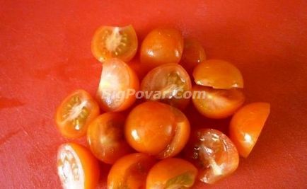 Скариди салата с чери домати