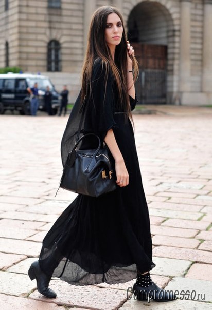 От какво да облека черна дълга пола