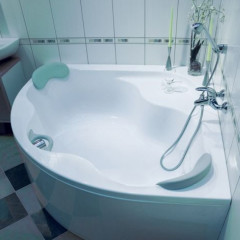 Дизайн баня с ъглова вана снимка
