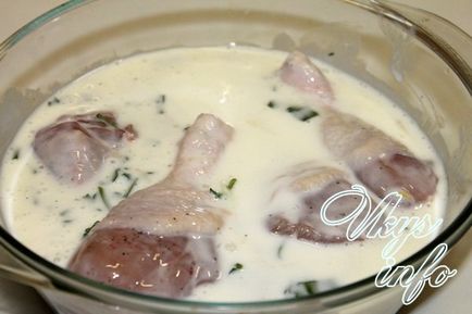 Пиле в рецептата кисело мляко със снимка, долната част на крака изпечен в кефир марината