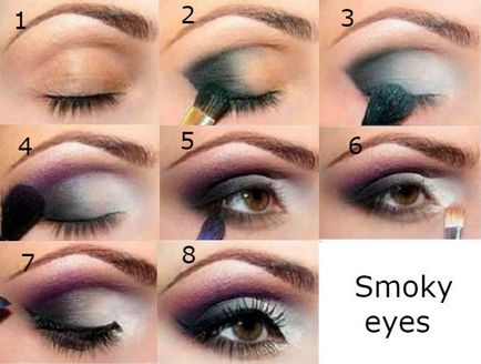 Грим Smokey Eyes за кафяви очи картина, инструкции стъпка по стъпка