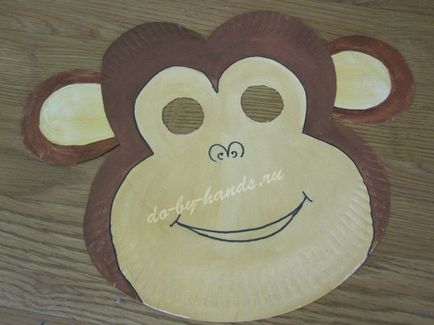 Маска на маймуната на хартия със собствените си ръце - стъпка по стъпка със снимки