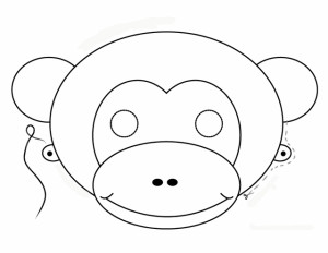 Monkey маска с ръцете си, Коледа, изработени от папие маше, хартия