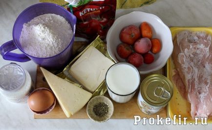 Пица с пиле и домати - рецептата със снимка (без мая) (пилешко) Пица с пиле и домати - рецептата със снимка (без мая)