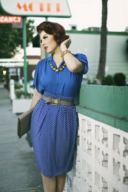 Синя пола - какво да облека, стилни фотоизображения
