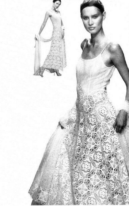 Схеми за сватбени рокли, плетене на една кука, както и постижения (46 снимки)