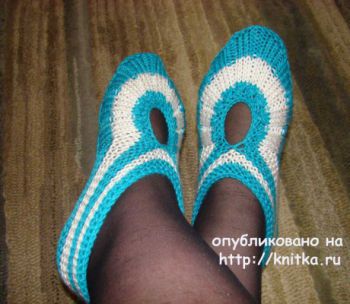 Чехли 32 спици модел на плетени чехли, жените плетиво