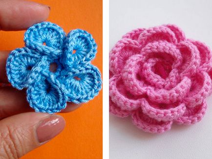 Плетене на една кука схеми цветя за начинаещи - плетене с цвят описание