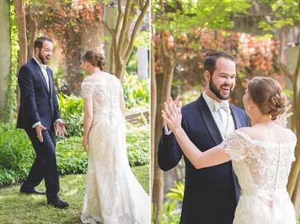 16 трогателни снимки на хора, които за пръв път видели булка си в сватбена рокля - Блог