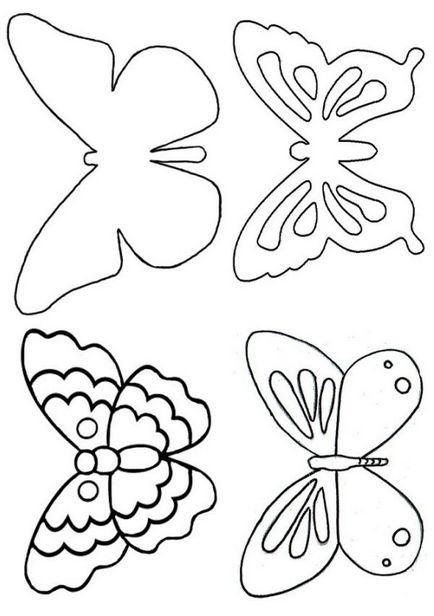 Пеперуди на стената с ръце и шаблони си да изрежат модел, дизайн стена идеи