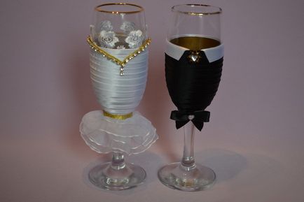 Декорация на сватбата очила с ръцете си (майсторски клас)