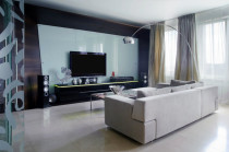 хол дизайн в хай-тек стил (снимка), интериорна декорация мебели в хай-тек стил, ремонтиран апартамент