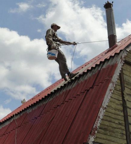 Как и какво да се боя шисти покрив, инструкции шисти живопис, отколкото в снимки и видео