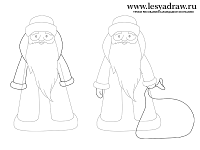 Как да нарисувате Дядо Коледа молив на етапи 1