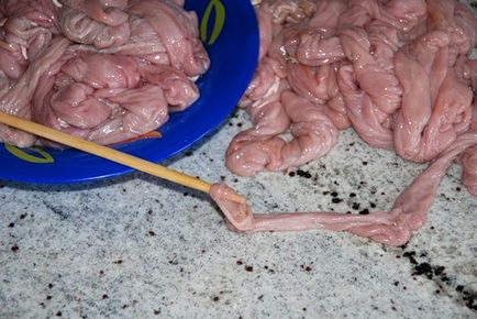 Как да се почисти свински черва за извършване на домашно приготвени колбаси fotosovet, 