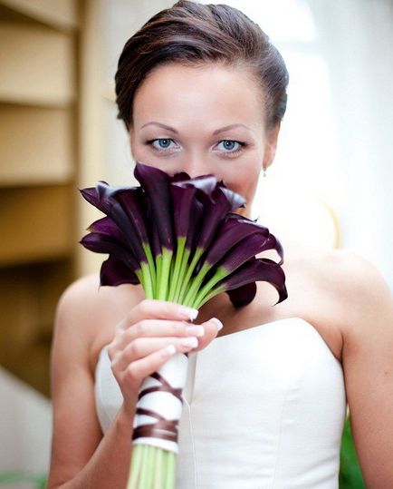 Необичайни сватбен букет от лилии (9 снимки)