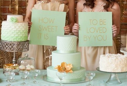 Осъществяване на търг в цвят мента сватбата - сватбени съвети