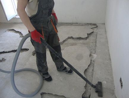 Ремонт подове бетон с ръцете си, напукани и защо пукнатина е ремонтиран с топло