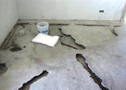 Ремонт подове бетон с ръцете си, напукани и защо пукнатина е ремонтиран с топло