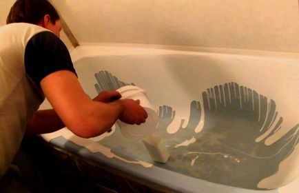 Реставрация на вани с ръцете си течност акрилни