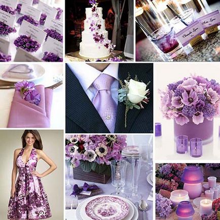 Сватба в лилаво цветни снимки, дизайнерски идеи
