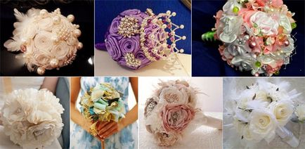 Сватбени букети от плат с ръцете си - майсторски клас, фото и видео