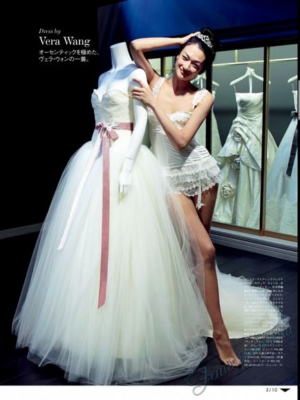 Сватбена рокля с панделка на снимката на кръста, женско списание