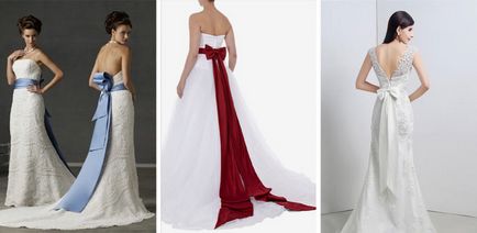 Сватбена рокля с лък обратно популярните форми и размери декор