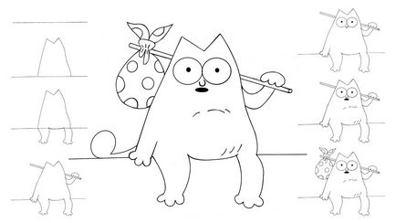 Научете как да се направи забавен молив котка на котка Саймън Саймън
