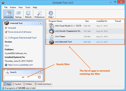 Uninstall Tool - чисто премахване на програми (crystalidea) Uninstall Tool - чисти Remove Programs