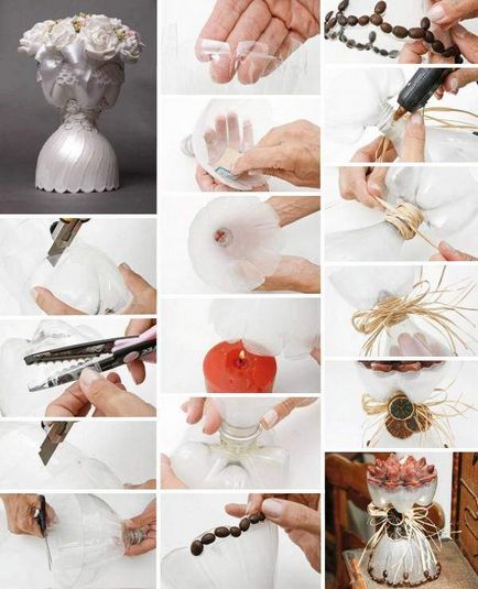 Вази от бутилка с ръцете си - 29 изображения с идеи за творчество