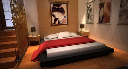 Японски спалня - снимка идеи как да се украсяват ориенталски дизайн