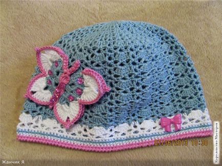 Ажурна плетене на една кука шапка