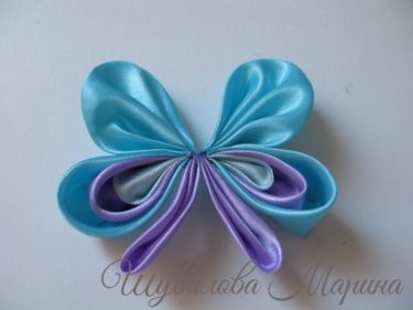 Butterfly на сатенени панделки, майсторски клас (сатен) Butterfly на сатенени панделки, майсторски клас
