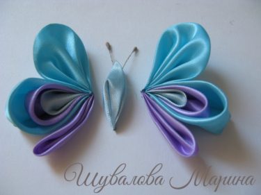 Butterfly на сатенени панделки, майсторски клас