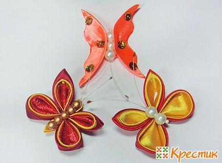Butterfly в областта веднъж kanzashi майсторски клас 3
