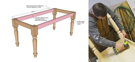 Дървена маса в кухнята с ръцете си 3 variantas подробни инструкции фото-